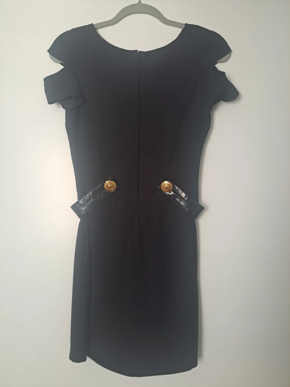 Versace for H&M Black Mini Dress with Gold Medallion Detail